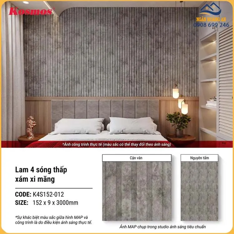 Lam 4 Sóng Thấp Giả Bê Tông Kosmos K4S152-012