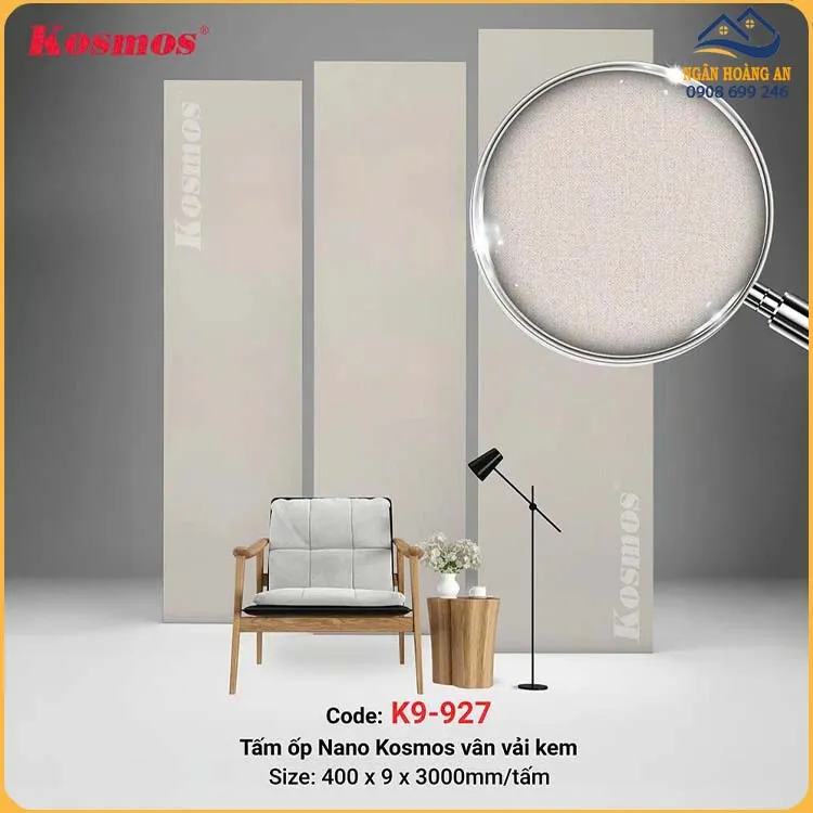 Tấm Ốp Tường Nano Chân Kép Nhựa Giả Vân Vải Kosmos K9-927