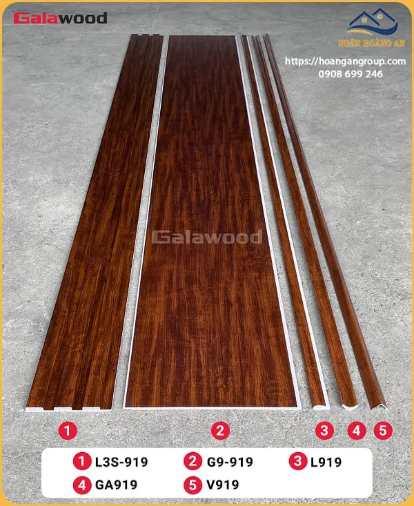 Tấm Ốp Lam Sóng Nhựa Giả Gỗ Galawood L3S-919