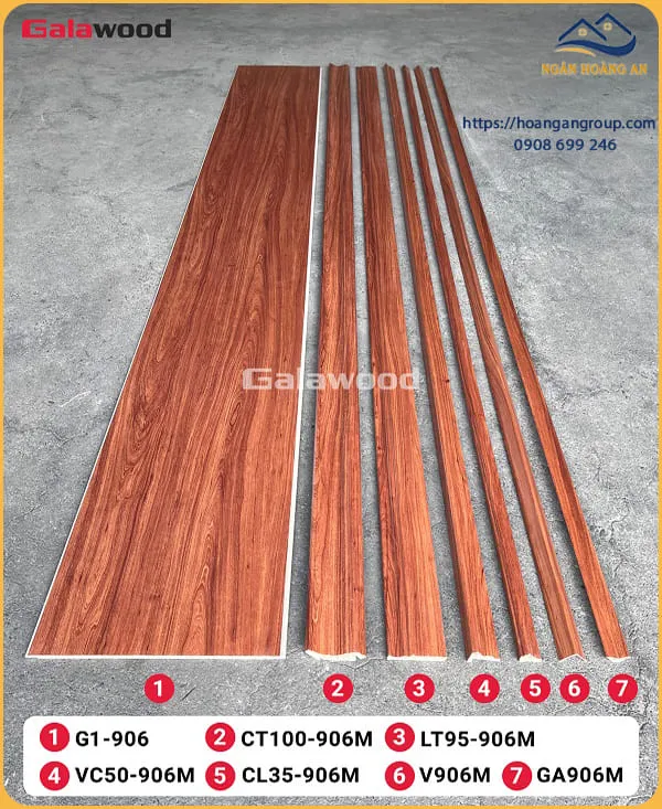 Tấm Ốp Trần Nano Nhựa Giả Gỗ Galawood G1-906