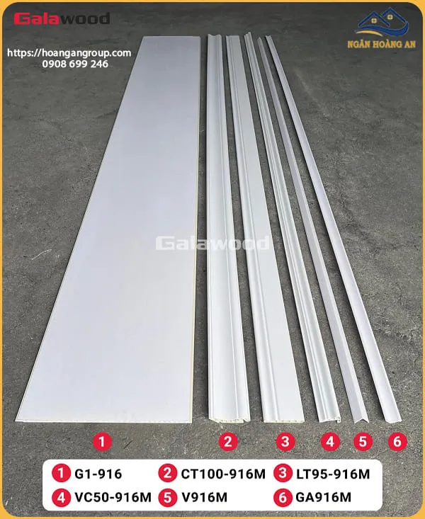 Tấm Nhựa Ốp Trần Nano Màu Trắng Galawood G1-916