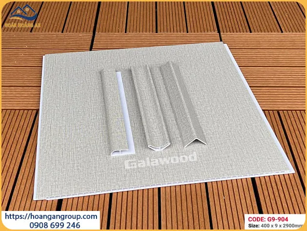 Tấm Nhựa Ốp Tường Ốp Trần Nano Giả Vân Vải Xám Galawood G9-904