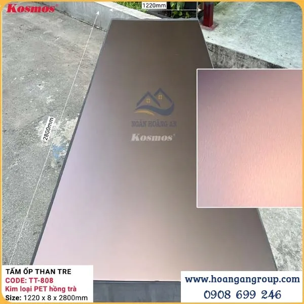 Tấm Ốp Đa Năng Sợi Than Tre 8mm Kim Loại Pet Kosmos