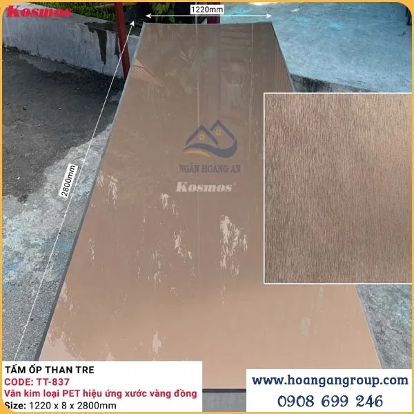 Tấm Ốp Đa Năng Sợi Than Tre 8mm Kim Loại Pet Kosmos