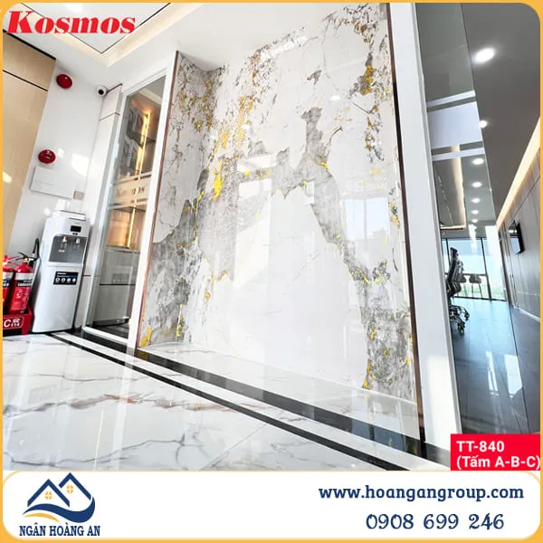 Tấm Ốp Sợi Than Tre Pandora Dát Vàng Kosmos TT-840