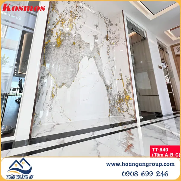 Tấm Ốp Sợi Than Tre Pandora Dát Vàng Kosmos TT-840