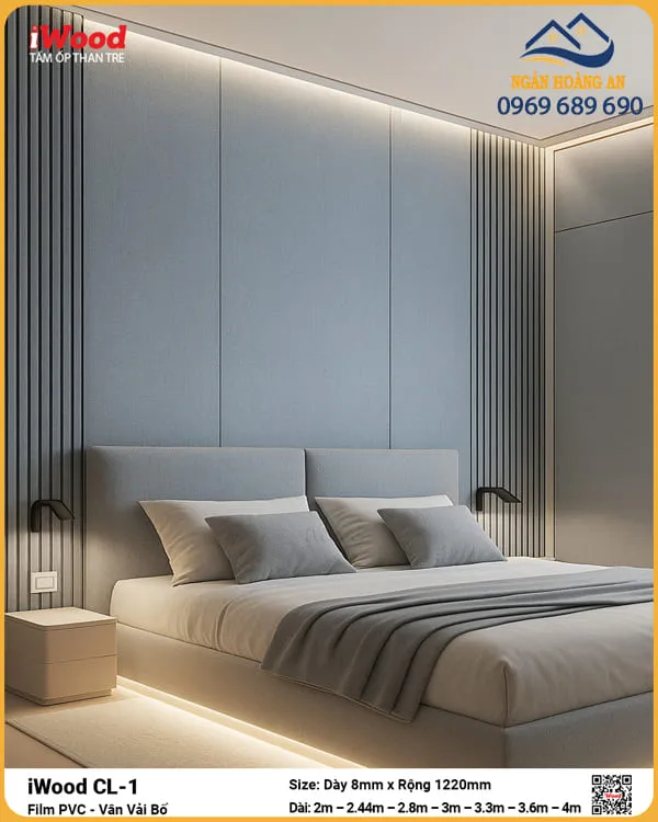 Tấm Ốp Than Tre Vân Vải Iwood CL-1