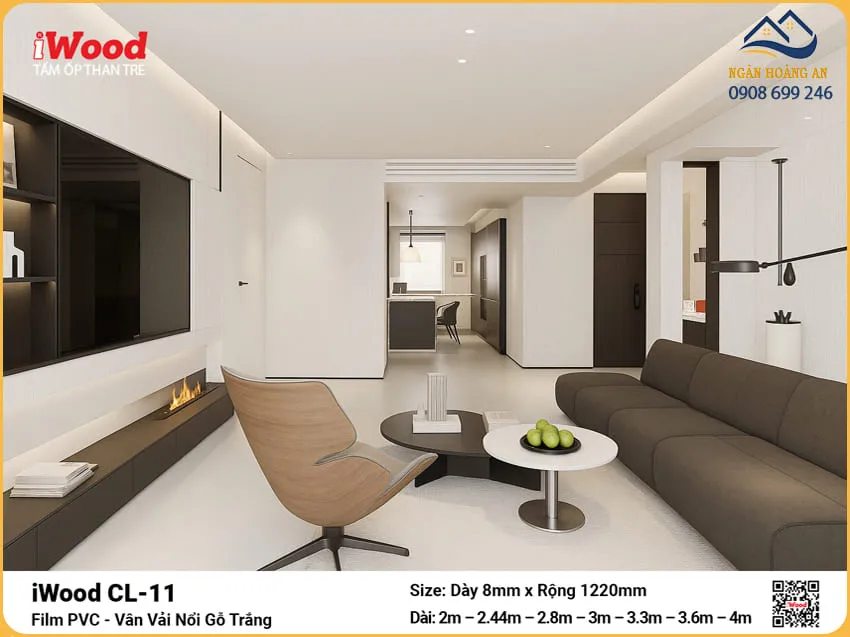 Tấm Ốp Than Tre Vân Vải Iwood CL-11