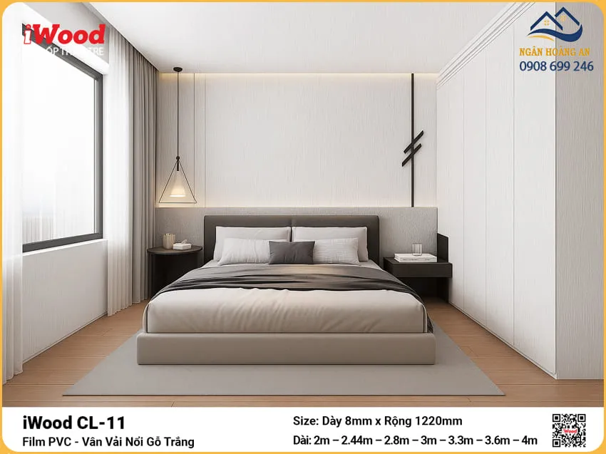 Tấm Ốp Than Tre Vân Vải Iwood CL-11