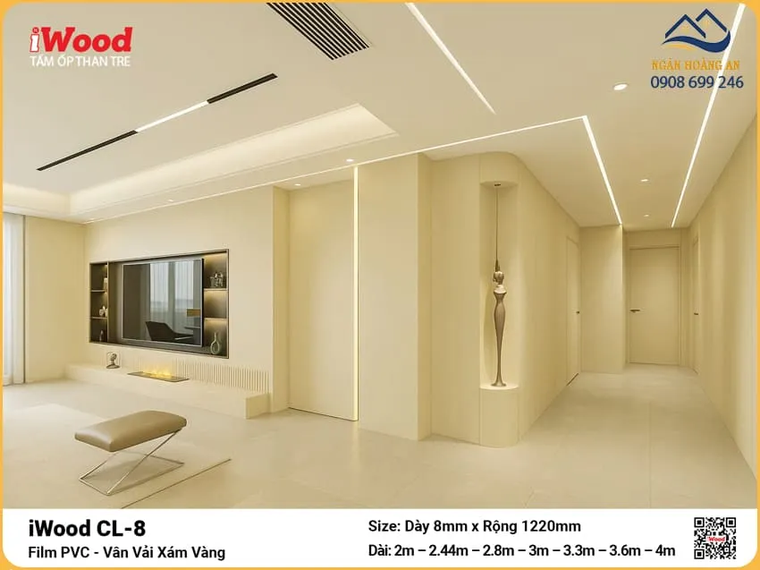Tấm Ốp Than Tre Vân Vải Iwood CL-8
