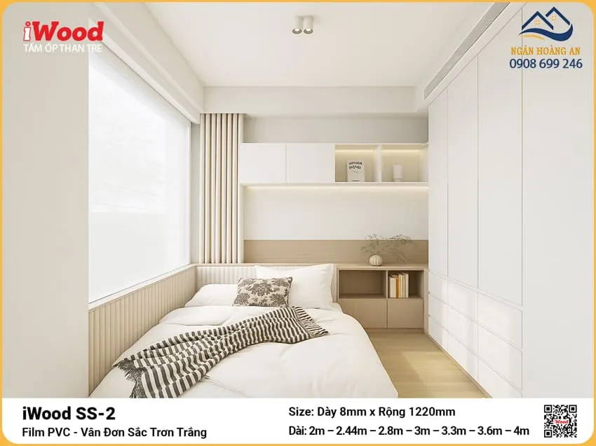 Tấm Ốp Đa Năng Sợi Than Tre Đơn Sắc Iwood SS-2