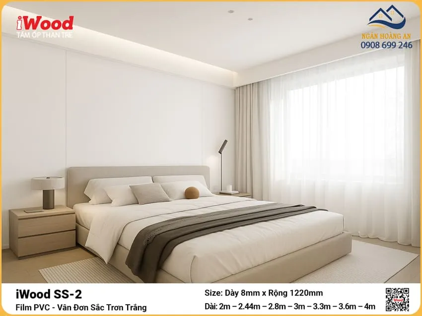 Tấm Ốp Đa Năng Sợi Than Tre Đơn Sắc Iwood SS-2