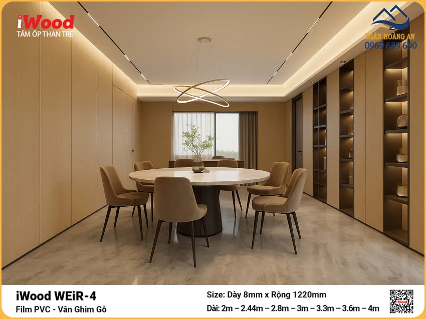 Tâm Ốp Tường Sợi Than Tre Đa Năng iWood WEiR-2