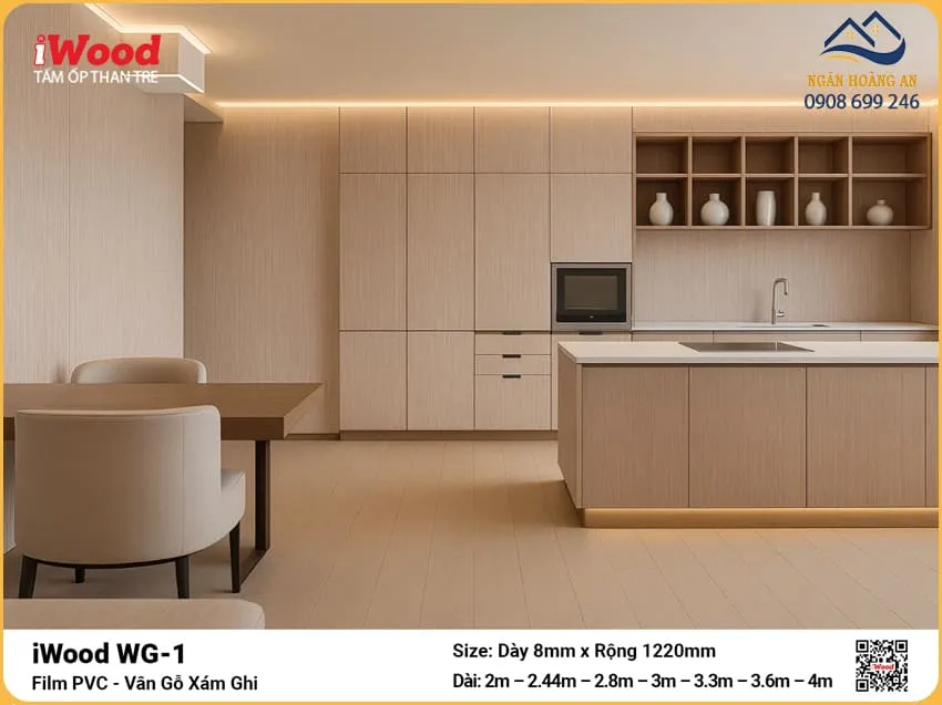Tấm Ốp Than Tre Vân Gỗ Iwood WG-1