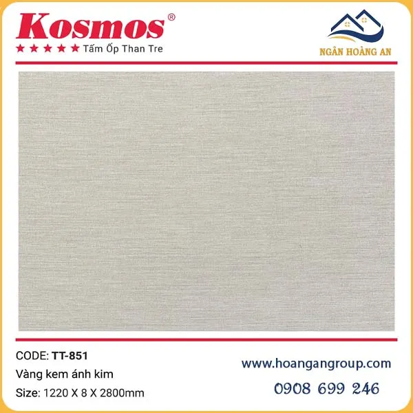 Tấm Ốp Than Tre Kosmos TT-851 Vân Vải Chống Xước