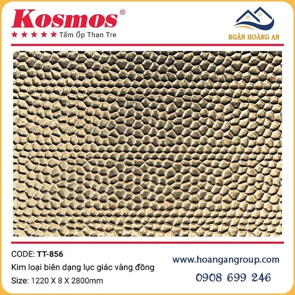 Tấm Ốp Than Tre Kosmos TT-856 Kim Loại Biến Dạng Lục Giác