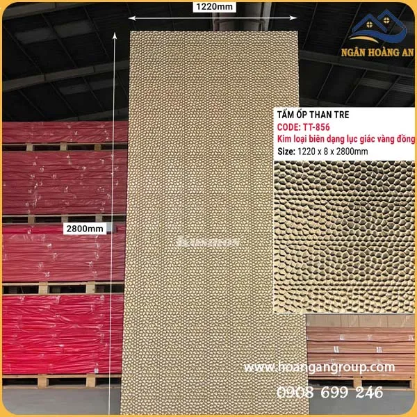 Tấm Ốp Than Tre Kosmos TT-856 Kim Loại Biến Dạng Lục Giác