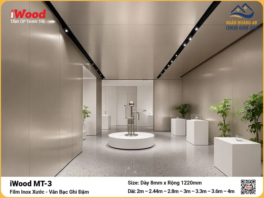Ốp Tường Tấm Than Tre Đa Năng Vân Kim Loại iWood MT-3