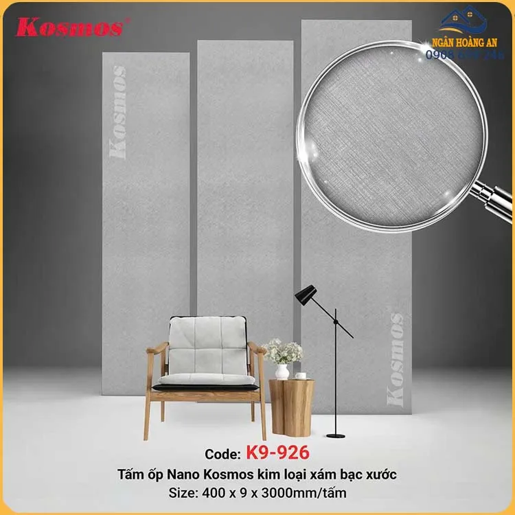 Tấm Nhựa Ốp Trần Nano Chân Kép Giả Vân Vải Kosmos K9-926