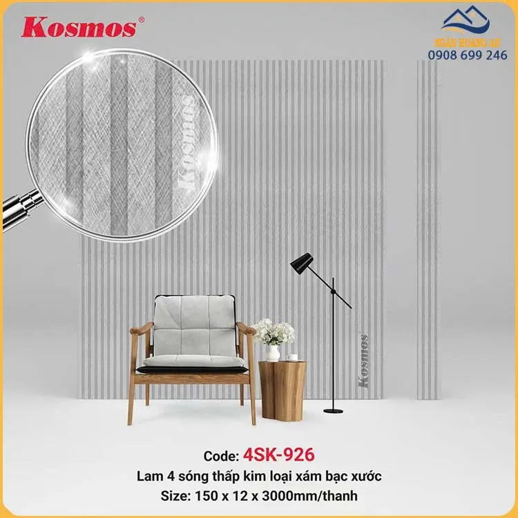 Tấm Ốp Tường Nhựa Lam 4 Sóng Kép Kosmos 4SK-926