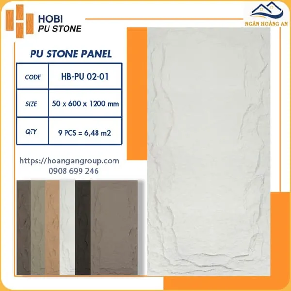 Tấm Ốp Tường PU Giả Đá Hobi Wood HB-PU02-01
