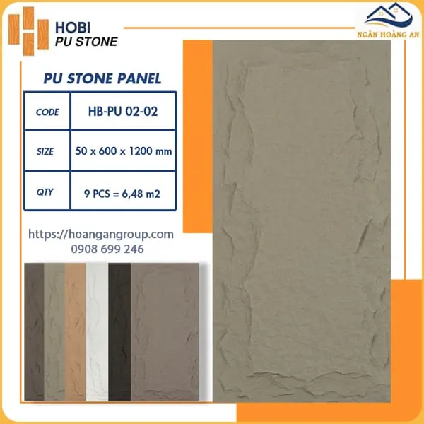 Tấm Ốp Tường PU Giả Đá Hobi Wood HB-PU02-02