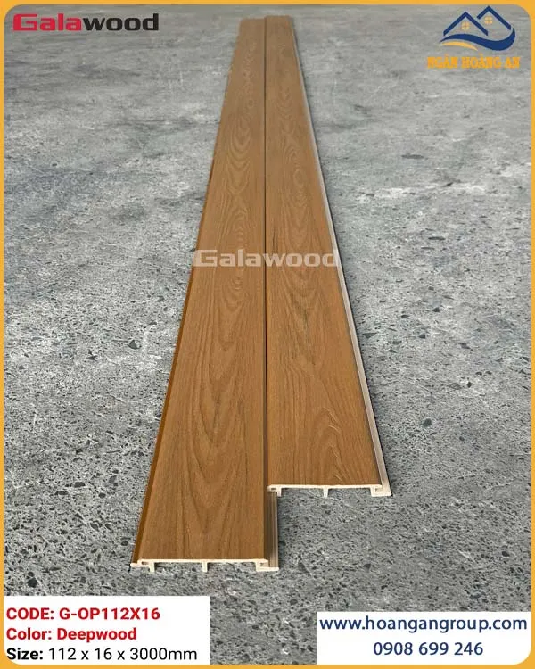 Tấm Ốp Vách Gỗ Nhựa Ngoài Trời ASA Galawood G-OP112X16 Deep Wood