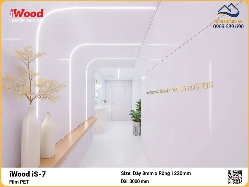 Tấm Sợi Than Tre Đa Năng Ốp Tường Phủ PET iWood iS-7