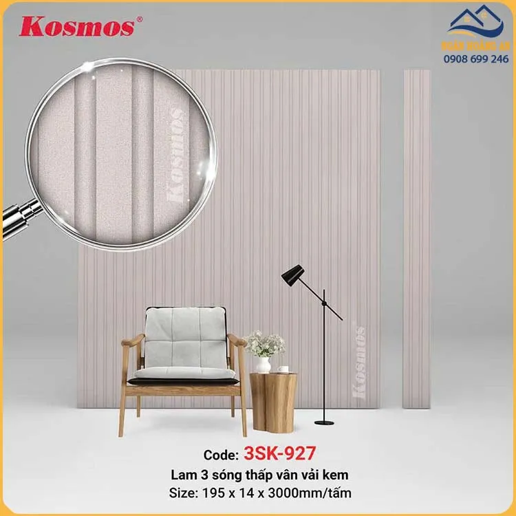Tấm Ốp Trần Lam Sóng Chân Kép Kosmos 3SK-927