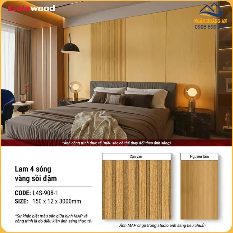 Tấm Ốp Tường Lam Sóng Galawood Giả Gỗ L4S-098-1