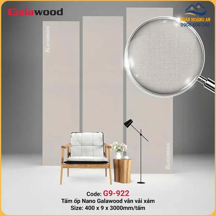 Tấm Ốp Tường Ốp Trần Nano Galawood Giả Vân Vải G9-922