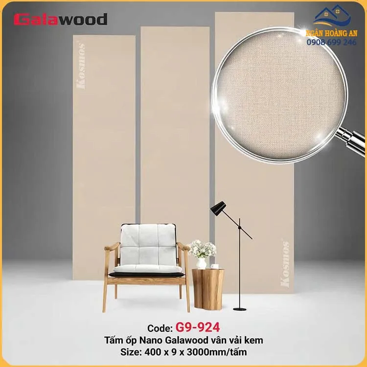Tấm Ốp Tường Nano Nhựa Giả Vân Vải  Galawood G9-924