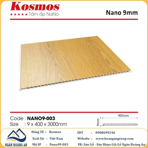  Tấm Nhựa Nano Ốp Tường Ốp Trần Giả Gỗ Kosmos 9mm