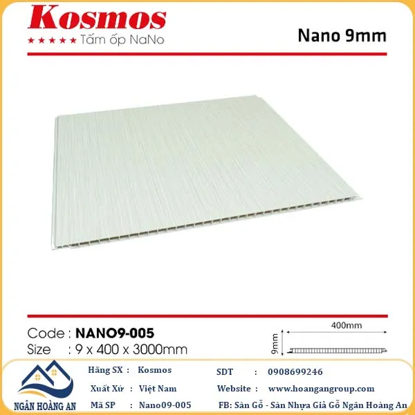  Tấm Nhựa Nano Ốp Tường Ốp Trần Giả Gỗ Kosmos 9mm