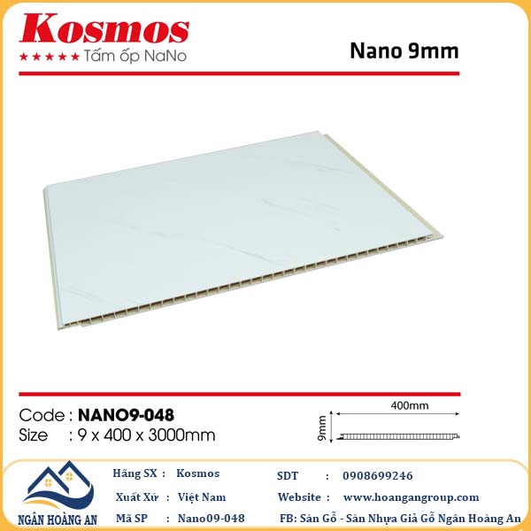  Tấm Nhựa Nano Ốp Tường Ốp Trần Giả Gỗ Kosmos 9mm