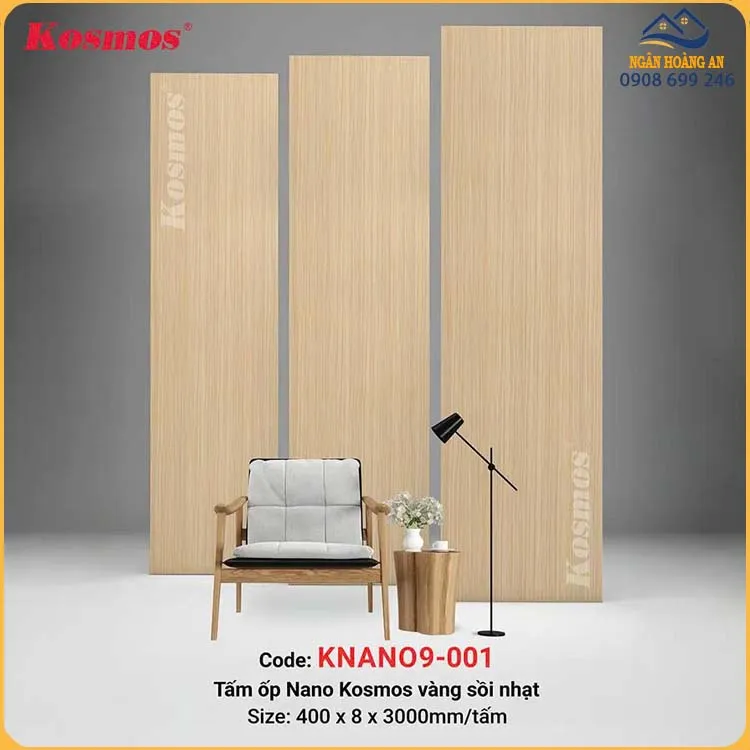 Tấm Nhựa Ốp Tường Ốp Trần Nano Giả Gỗ Kosmos KNano9-001