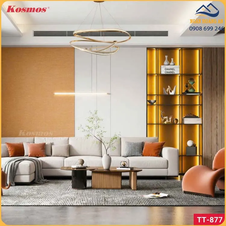 Tấm Than Tre Kosmos TT-877 Vân Vải Nâu Ánh Kim