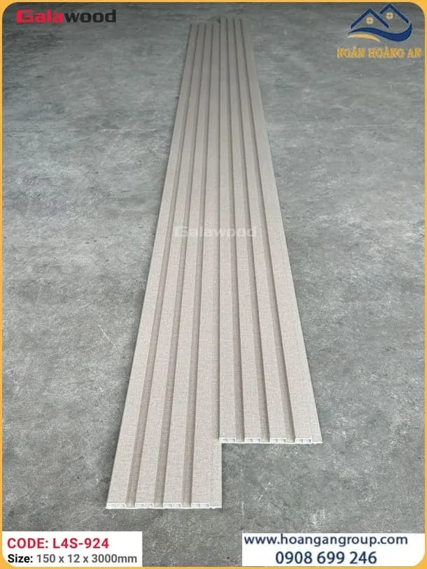 Tấm Ốp Tường Trần Lam 4 Sóng Giả Vân Vải Galawood L4S-924