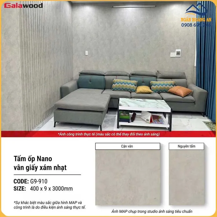 Tấm Nhựa Ốp Tường Nano Giả Bê Tông Galawood G9-910