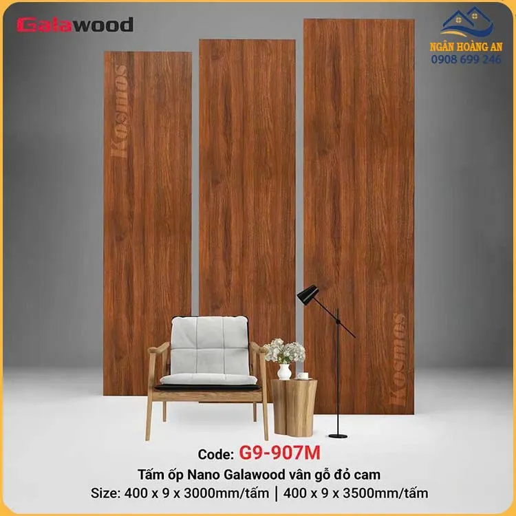 Tấm Nhựa Ốp Tường Nano Nhựa Giả Gỗ Galawood G9-907M
