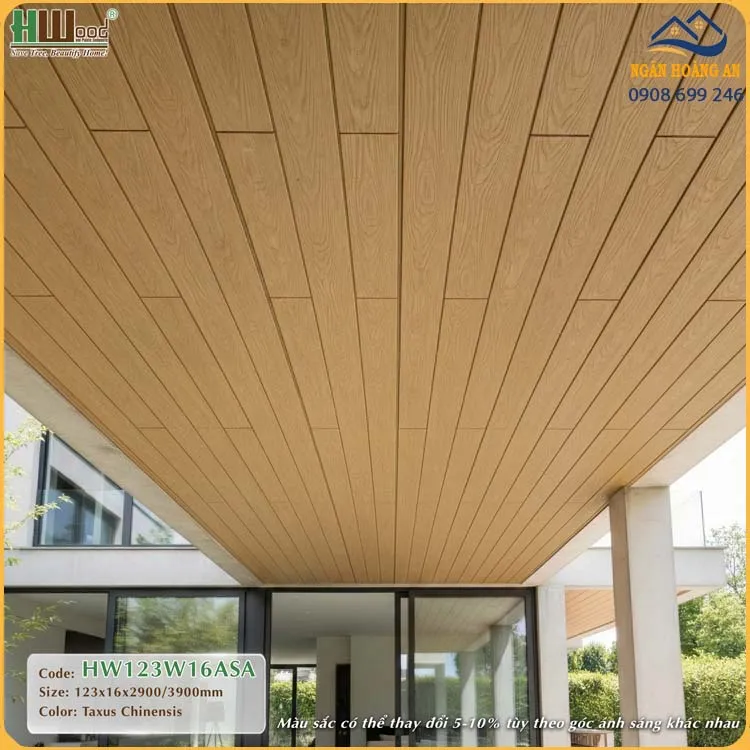 Tấm Ốp Vách Ngoài Trời Phủ ASA Hwood HW123W16ASA Taxus Chinensis