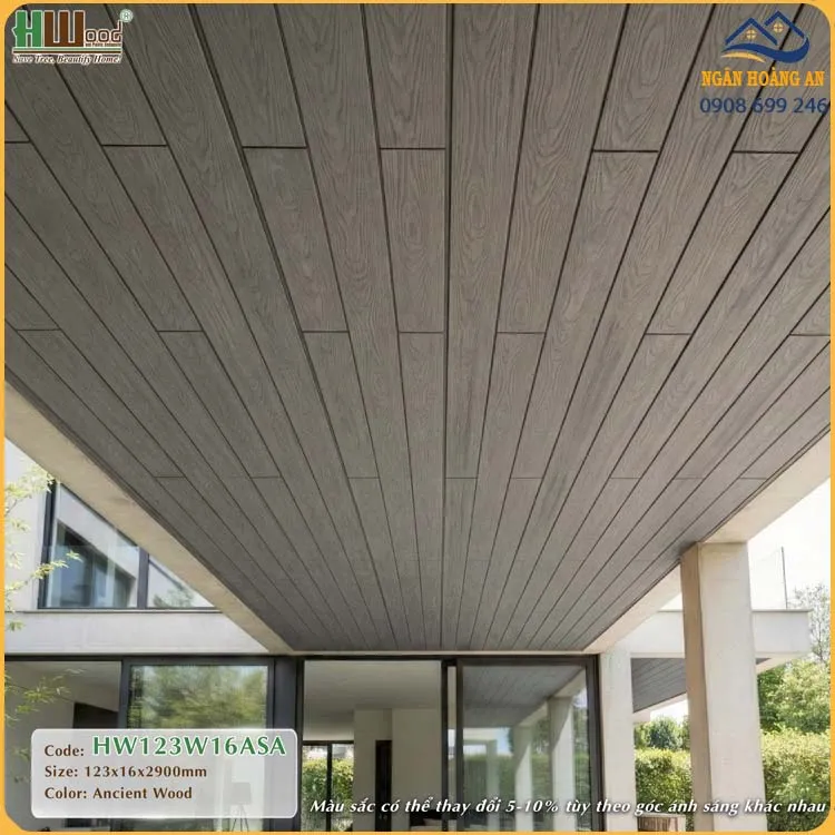 Tấm Ốp Vách Ngoài Trời ASA Hwood HW123W16ASA Ancient Wood