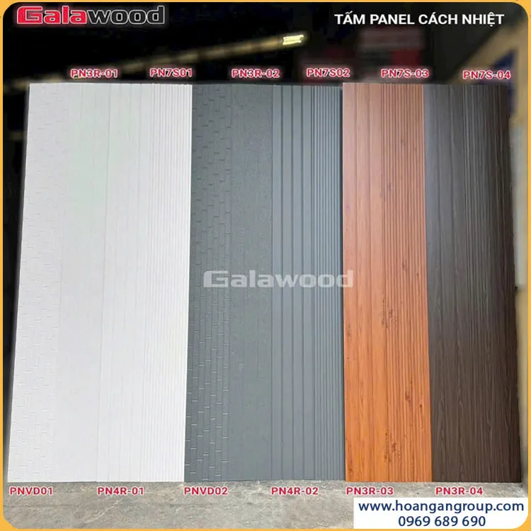 Tấm Panel Ốp Trần Cách Nhiệt Galawood PN7S-02 Xám Mờ