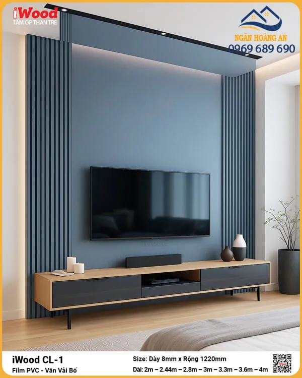 Tấm Ốp Than Tre Vân Vải Iwood CL-1