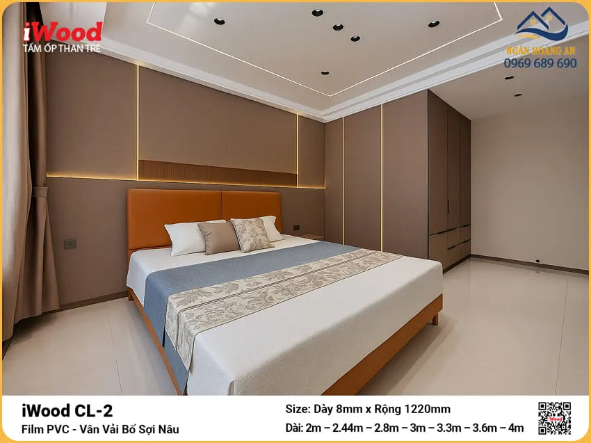 Tấm Ốp Than Tre Vân Vải Iwood CL-2