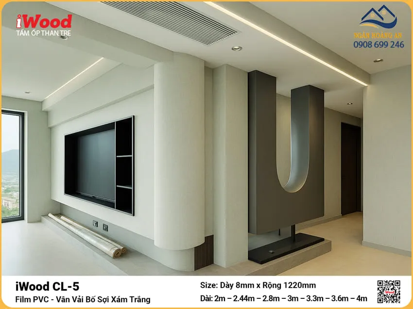 Tấm Ốp Than Tre Vân Vải Iwood CL-5