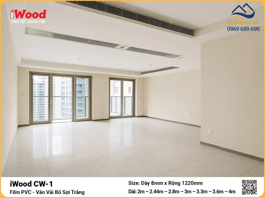 Tấm Ốp Than Tre Vân Vải Chống Xước Iwood CW-1