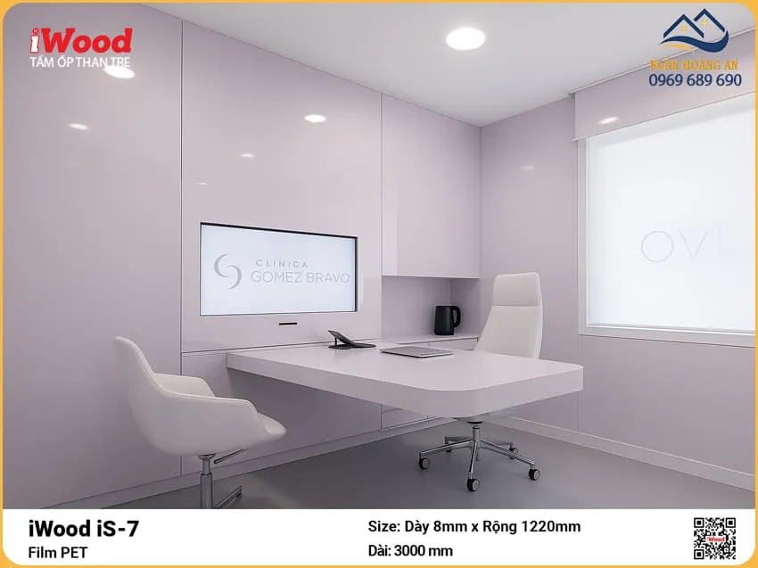 Tấm Sợi Than Tre Đa Năng Ốp Tường Phủ PET iWood iS-7