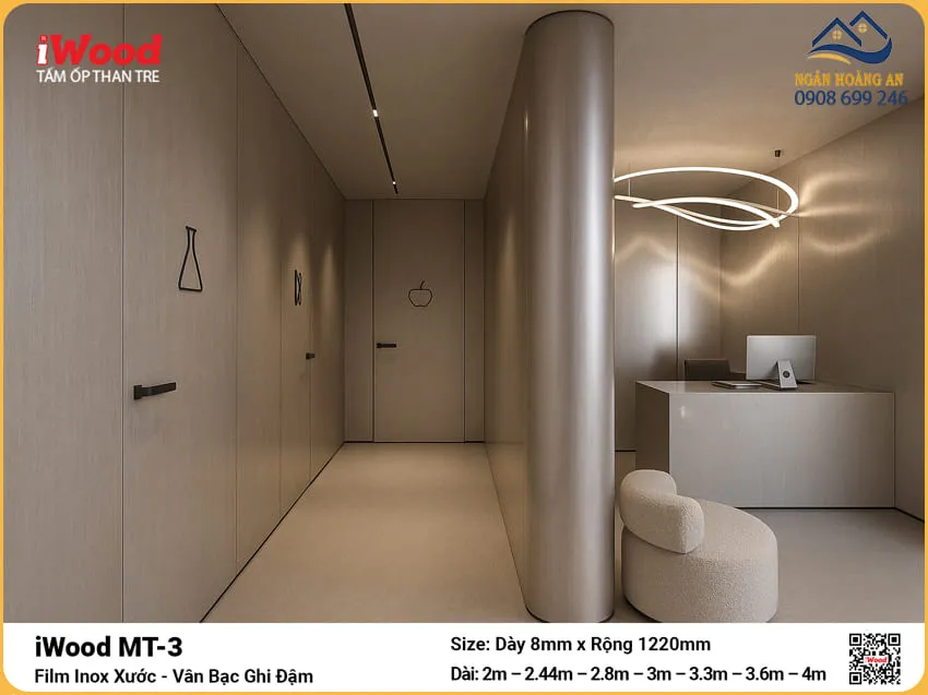 Ốp Tường Tấm Than Tre Đa Năng Vân Kim Loại iWood MT-3