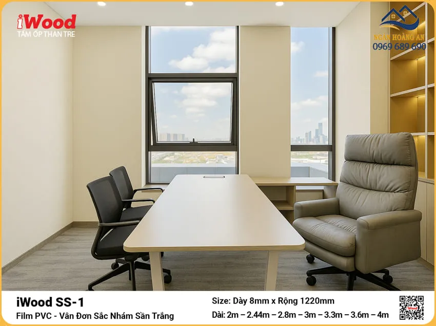 Tấm Ốp Đa Năng Sợi Than Tre Đơn Sắc Iwood SS-1